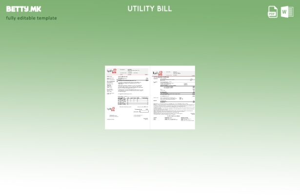 Модерен стил, шаблон за комунални сметки за електрична енергија во САД Hydro One